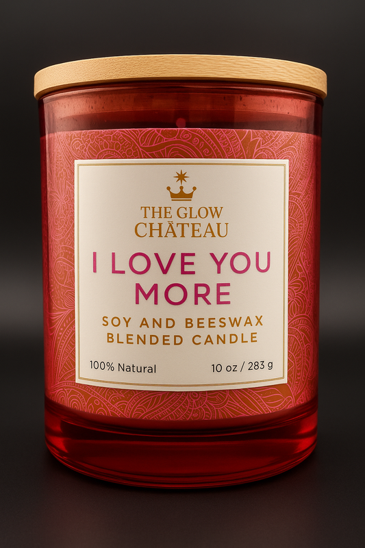 I LOVE YOU MORE” – Rosy Vanilla, Soy & Beeswax Luxury Candle (10 oz / 283 g)